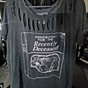 Torrid Beetle juice sliced neck t-shirt